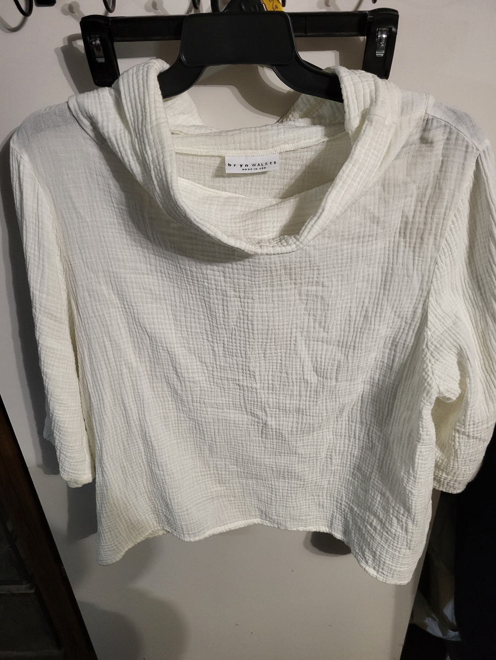 BRYN WALKER ETTA GAUZE COWEL NECK TOP SZ XL